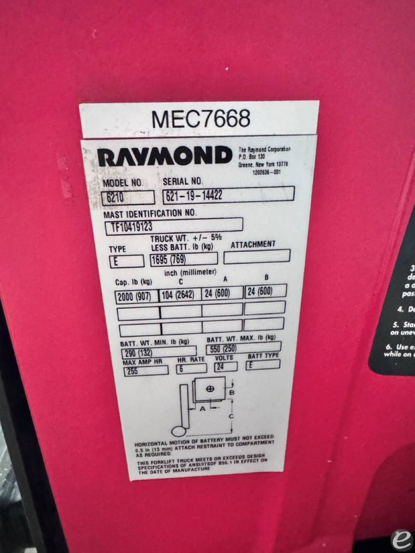 2019 Raymond 6210