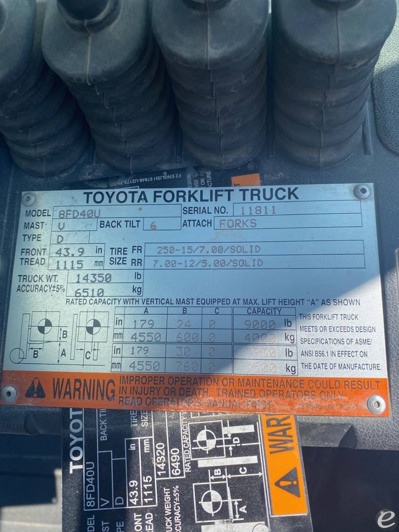2017 Toyota 8FD40U