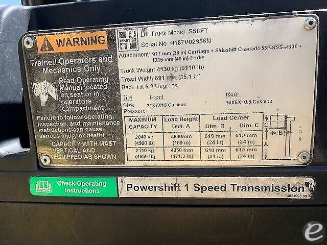 2015 Hyster S50FT LP Gas Forklift - 123Forklift