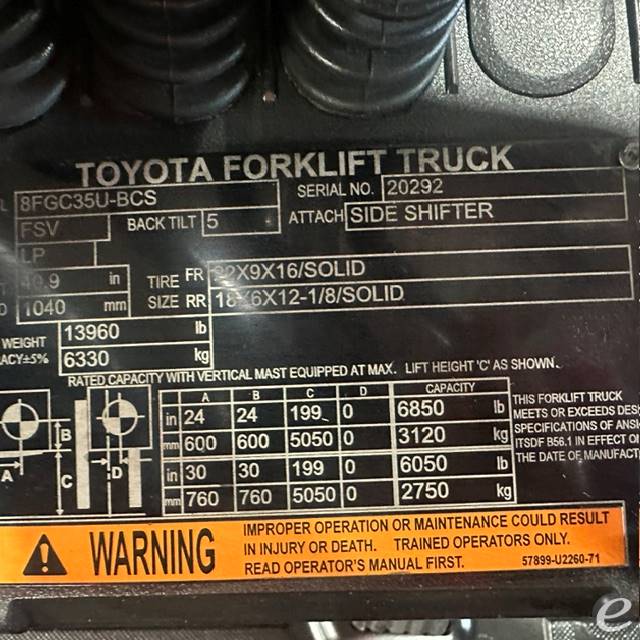 2020 Toyota 8FGC35U-BCS