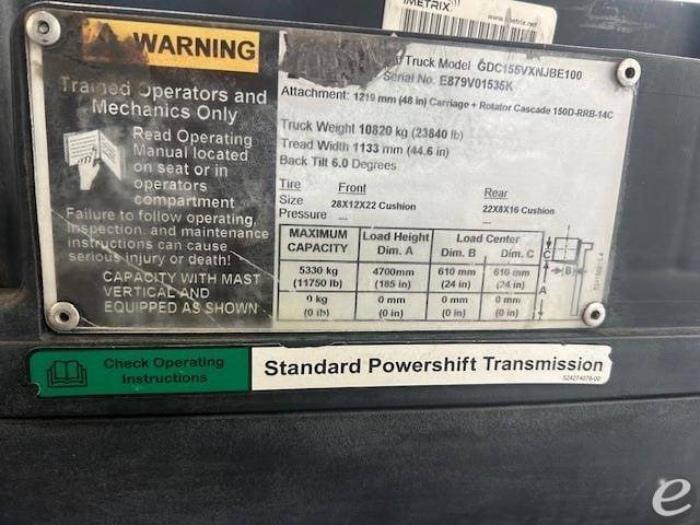 2012 Yale GDC155VX Diesel Forklift - 123Forklift