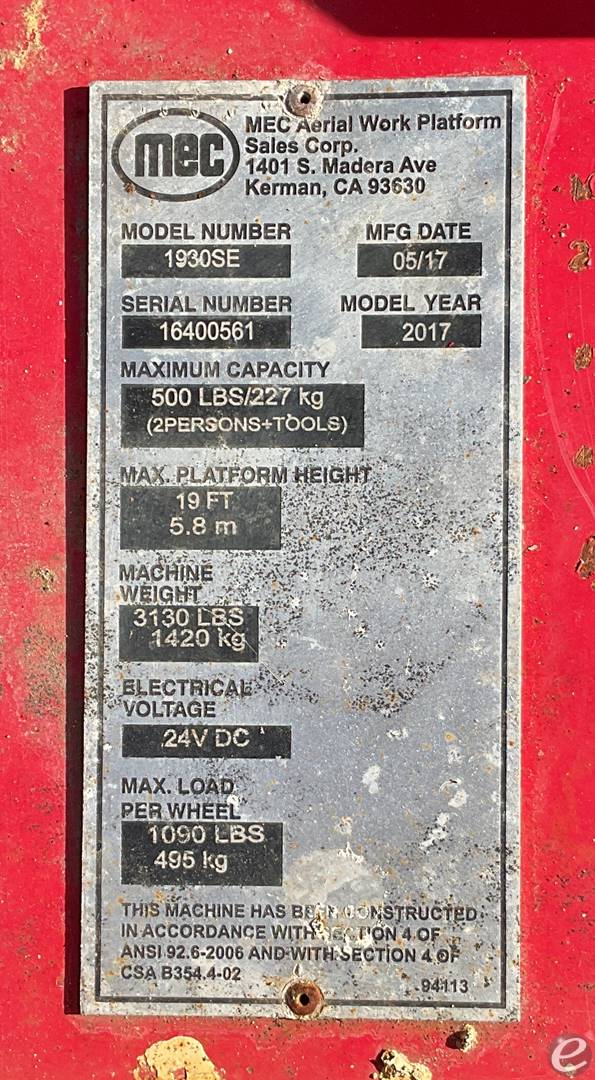 2017 MEC 1930SE