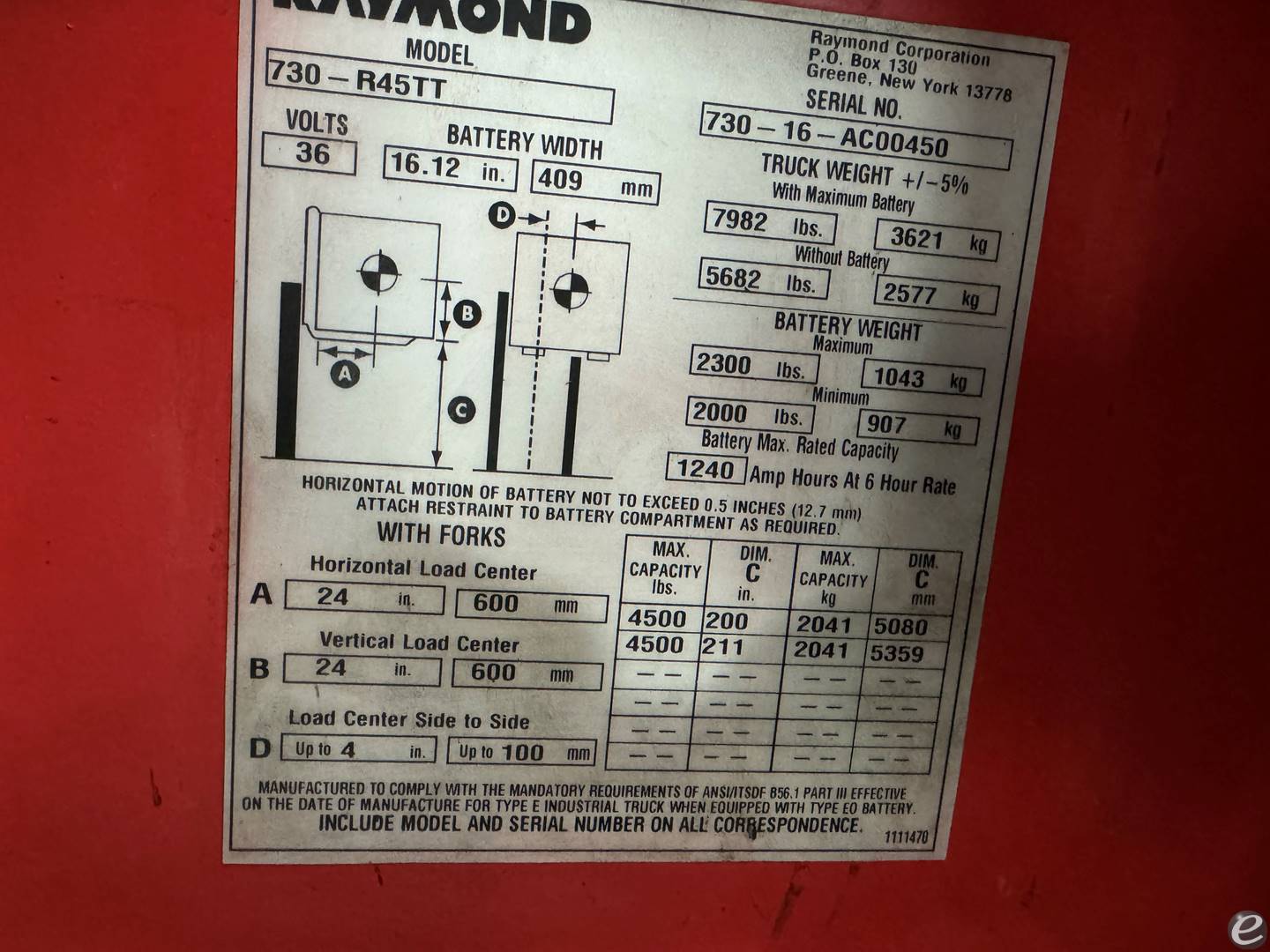 2016 Raymond 730-R45TT