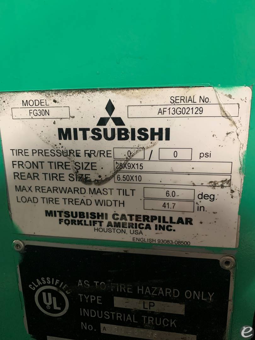 2019 Mitsubishi FG30N5 LP Gas Forklift - 123Forklift