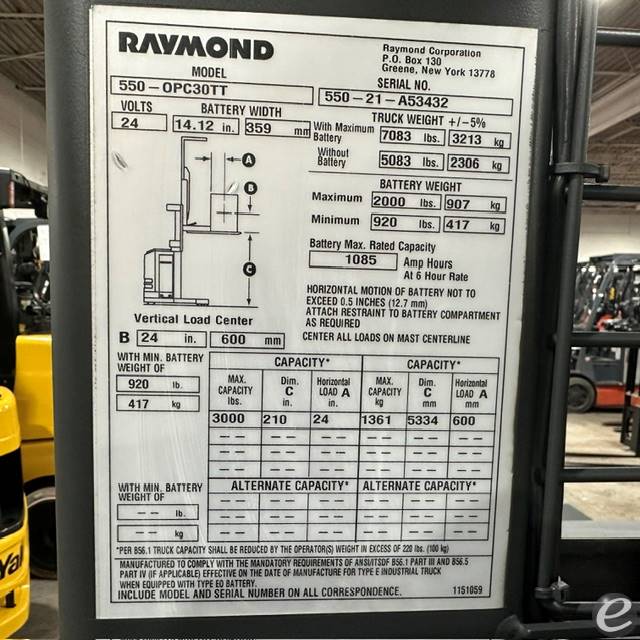 2021 Raymond 550-OPC30TT