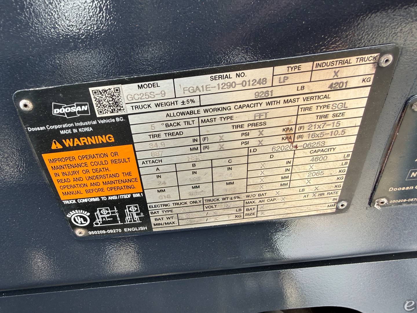 2021 Doosan GC25S-9