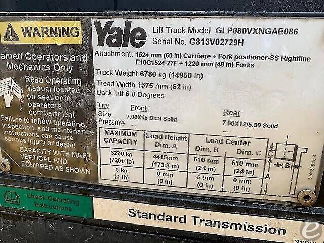 2010 Yale GP080VX LP Gas Forklift - 123Forklift