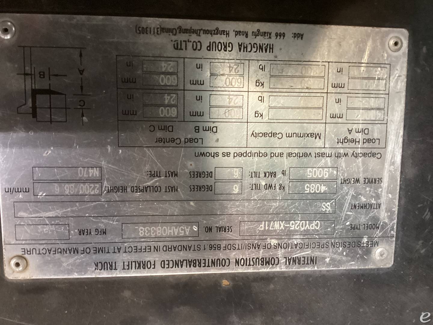 2019 Hangcha CPYD25-XW71F