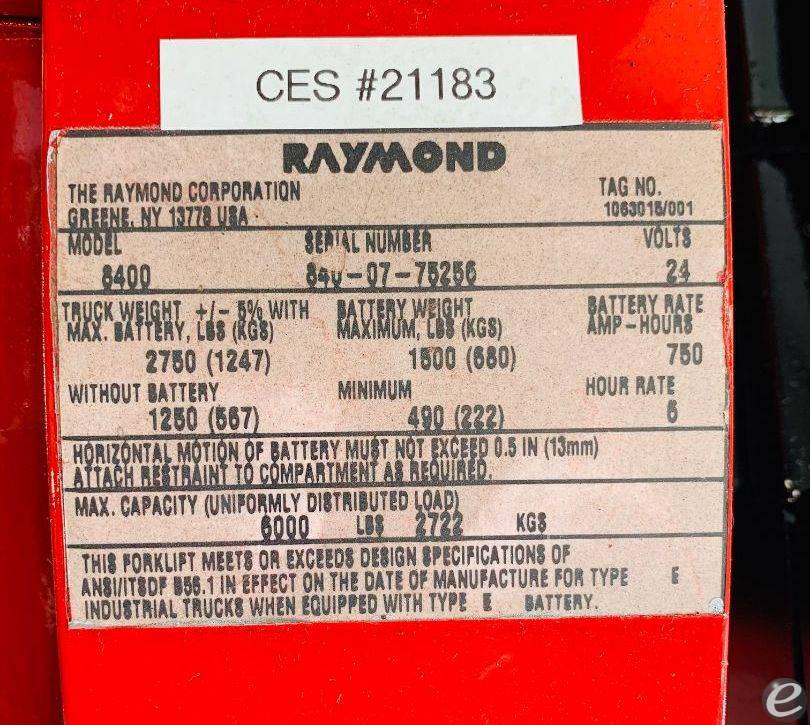 2007 Raymond Raymond 8400