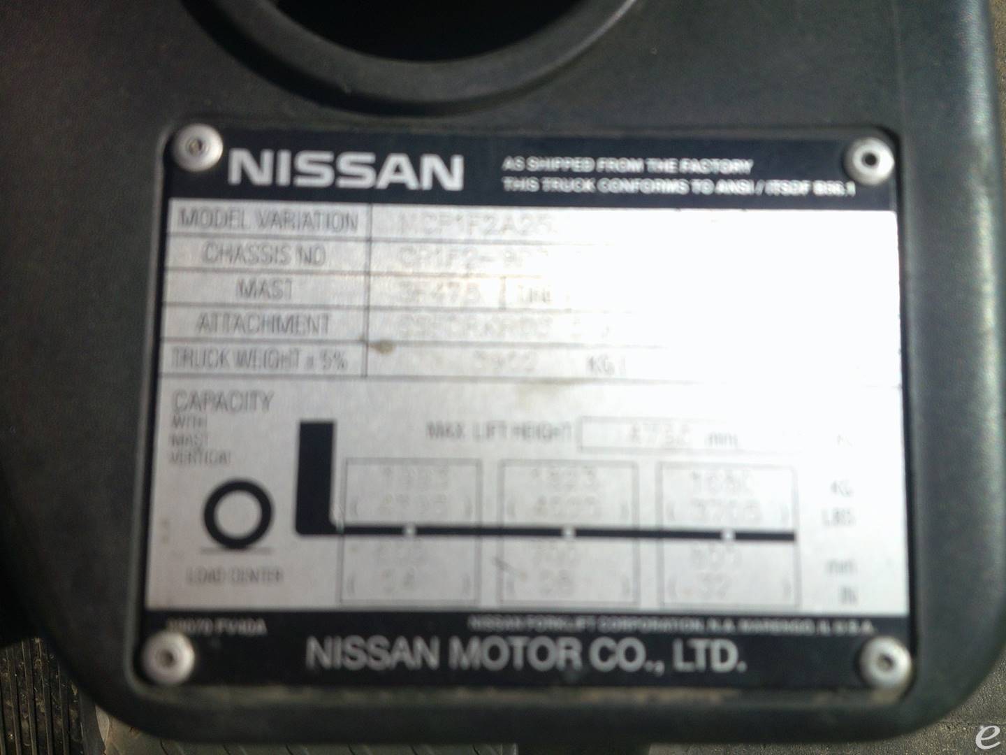 2008 Nissan MCP1F2A25LV