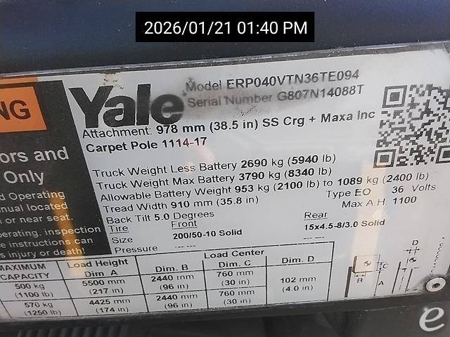 2019 Yale ERP040VT