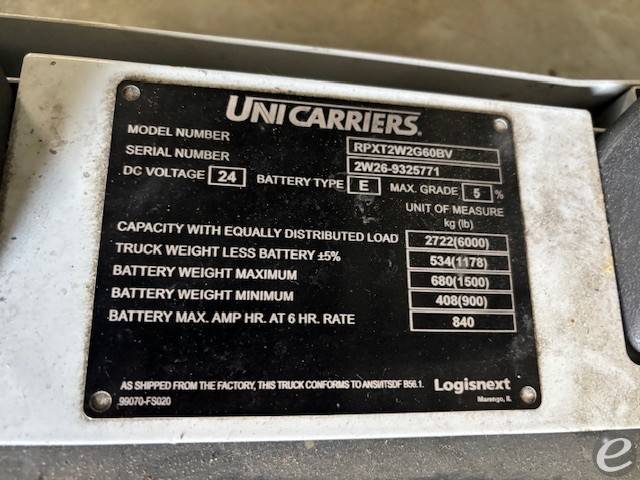 2022 Unicarriers RPXT2W2G60BV