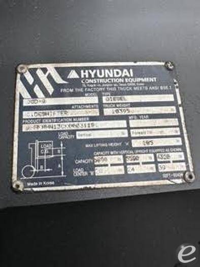 2019 Hyundai 30D-9 Diesel Forklift - 123Forklift
