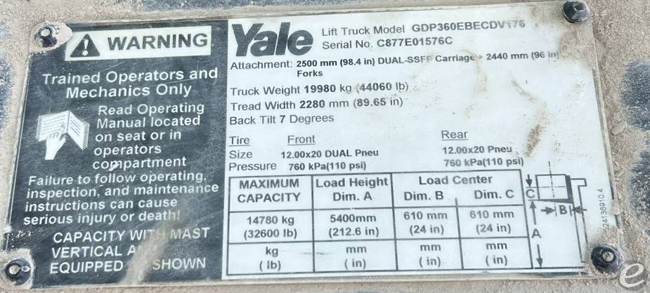 2005 Yale GDP360EB