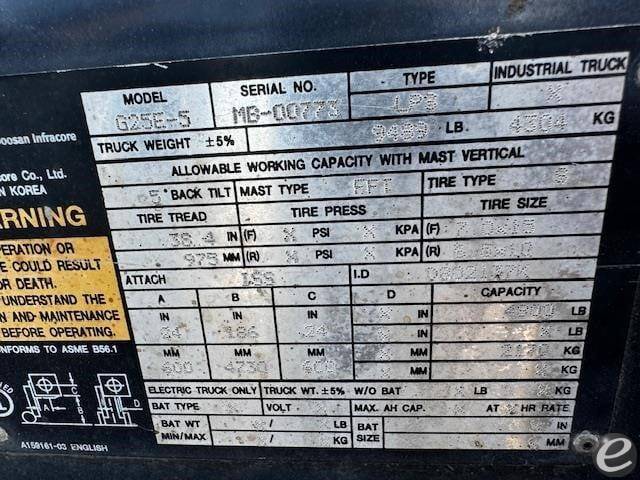 2010 Doosan G25E-5