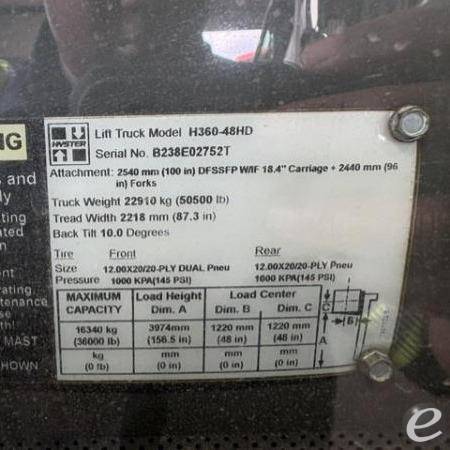2020 Hyster H360-48HD