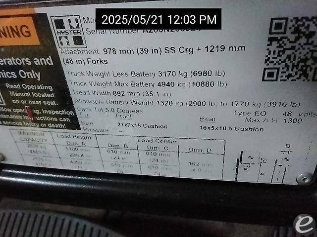 2018 Hyster E50XN