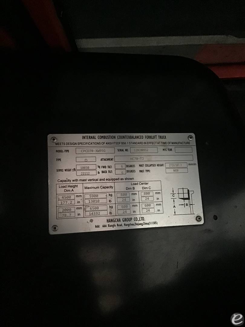 2023 Hangcha FD70G