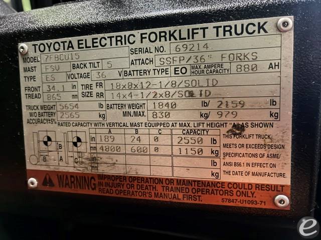 2017 Toyota 7FBCU15