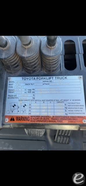 2018 Toyota 8FG35 LP Gas Forklift - 123Forklift