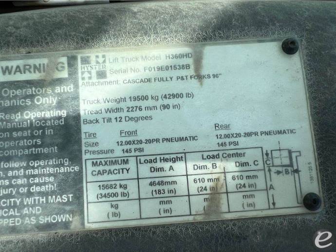2004 Hyster H360HD