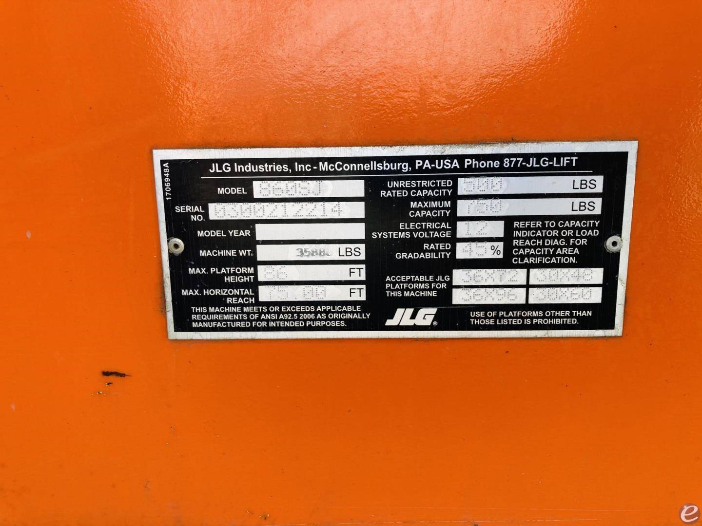 2015 JLG 860SJ