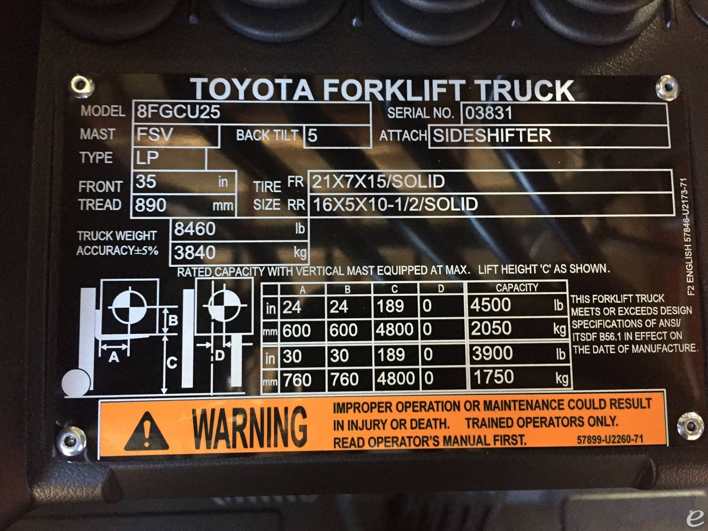 2019 Toyota 8FGCU25