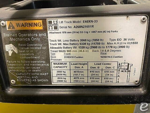 2017 Hyster E60XN