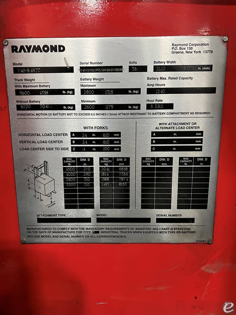 2010 Raymond 740-R45TT