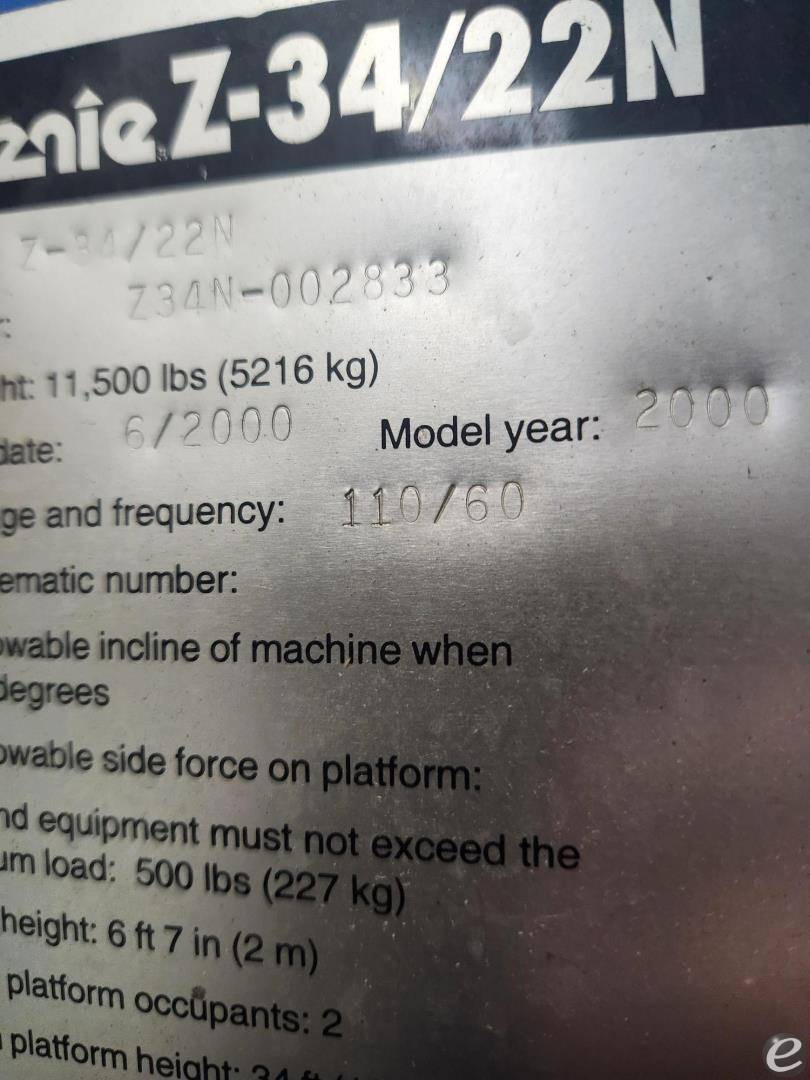 2000 Genie Z34/22N