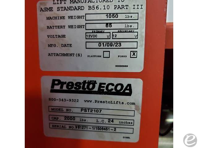 2023 Presto PST2017 Unavailable Forklift - 123Forklift