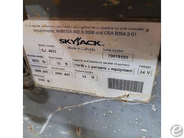 2014 Skyjack SJ-4632 Slab Scissor Lift - 123Forklift