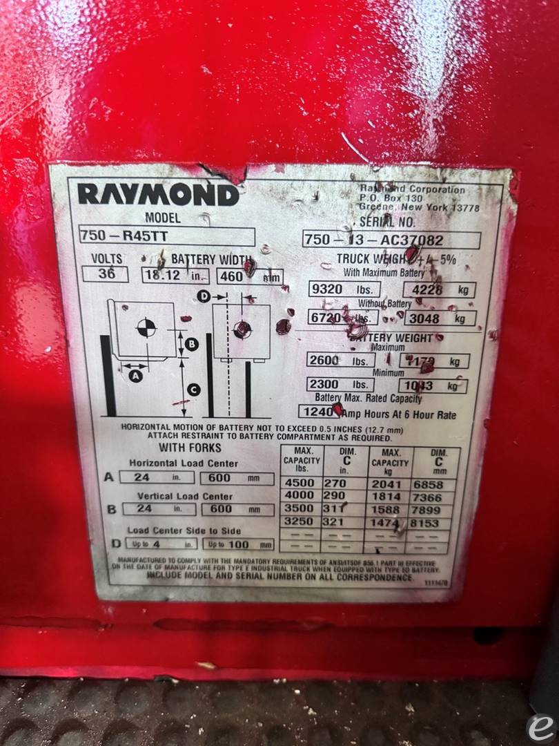 2014 Raymond 750-R45TT Electric Reach Truck - 123Forklift