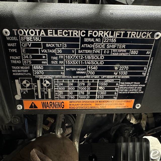 2021 Toyota 8FBE18U