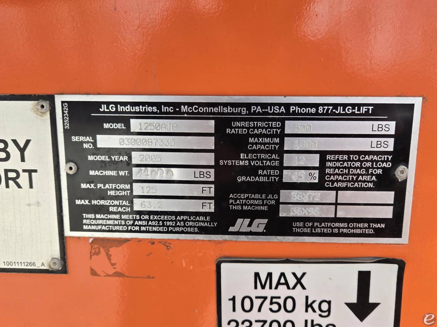 2005 JLG 1250AJP
