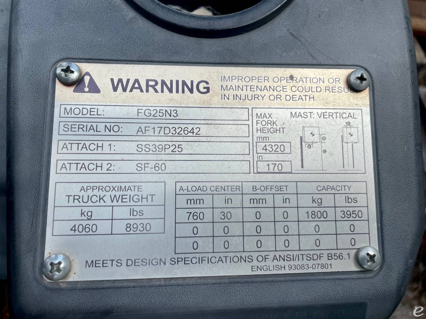 2012 Mitsubishi FGC25N LP Gas Forkl...