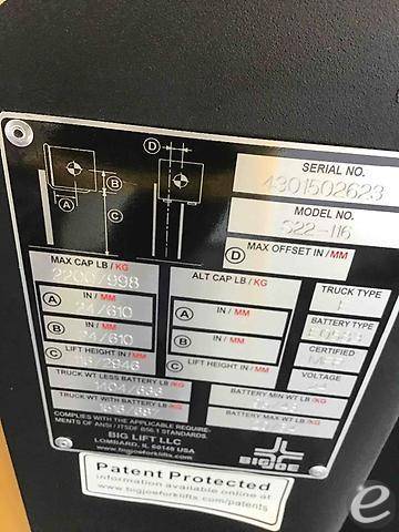 2022 Big Joe S22-116 Electric Forklift - 123Forklift