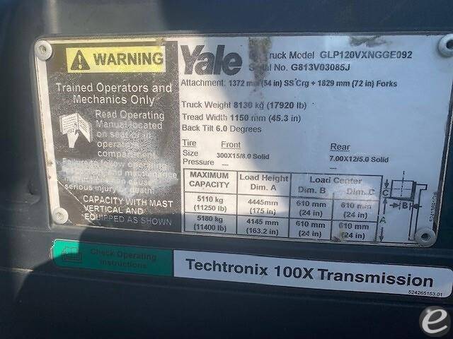 2011 Yale GP120VX LP Gas Forklift - 123Forklift