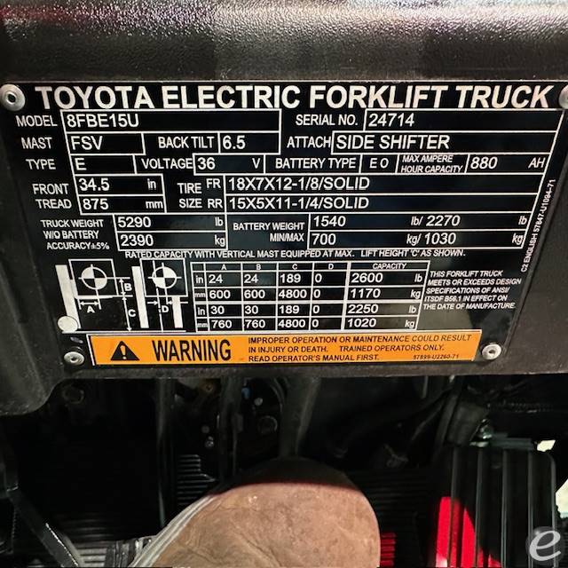 2022 Toyota 8FBE15U