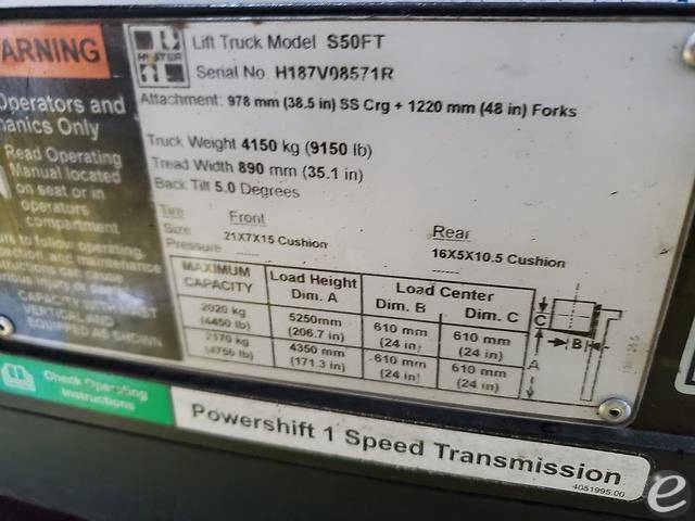 2017 Hyster S50FT LP Gas Forklift - 123Forklift