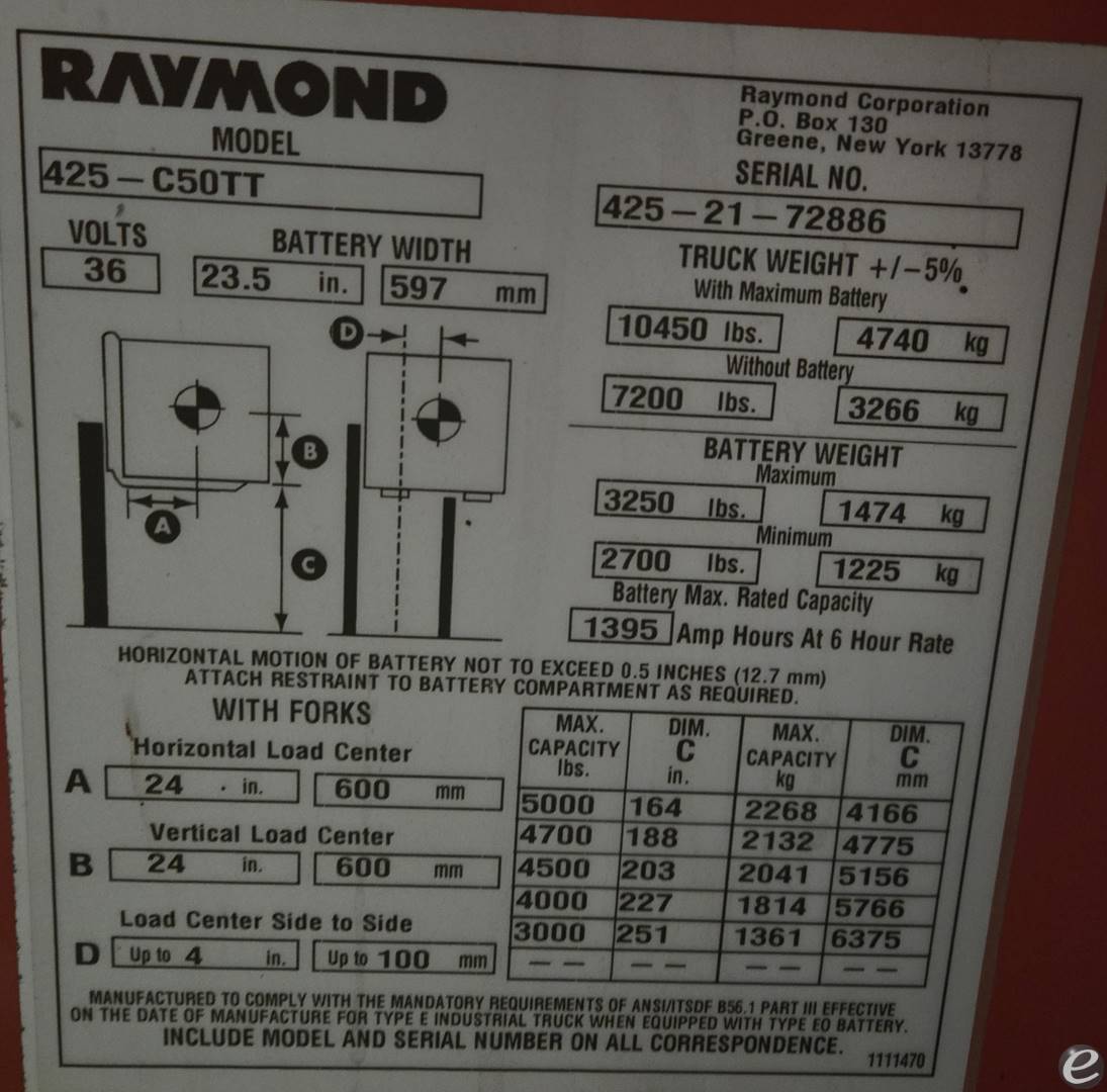 2021 Raymond 425-C50TT