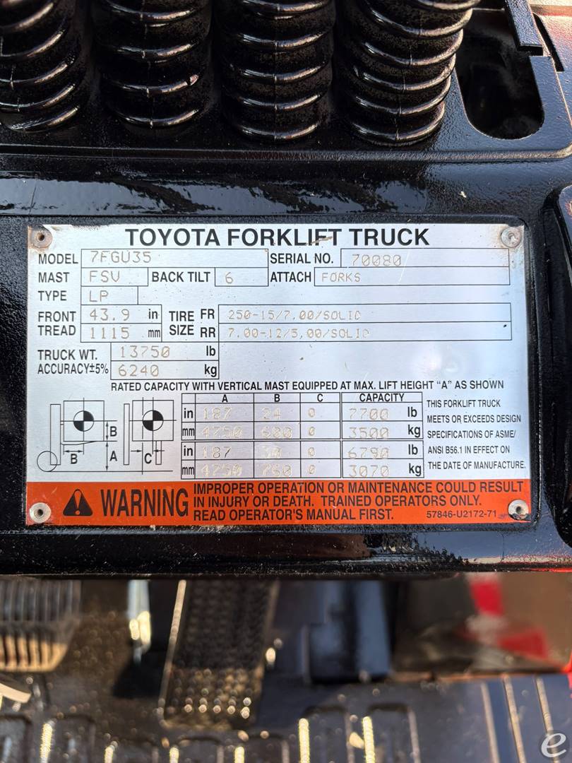 2012 Toyota 7FGU35