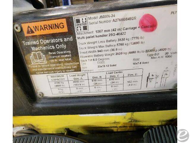 2017 Hyster J60XN Electric Forklift - 123Forklift
