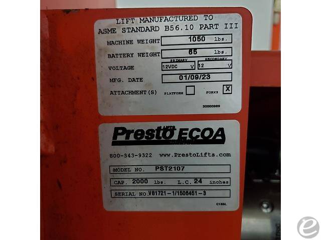 2023 Presto PST2017 Unavailable Forklift - 123Forklift