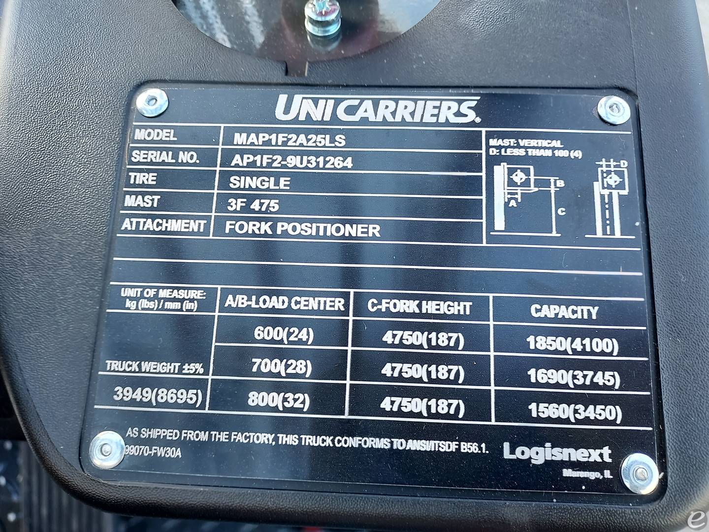 2023 Unicarriers AF50LPS LP Gas Forklift - 123Forklift