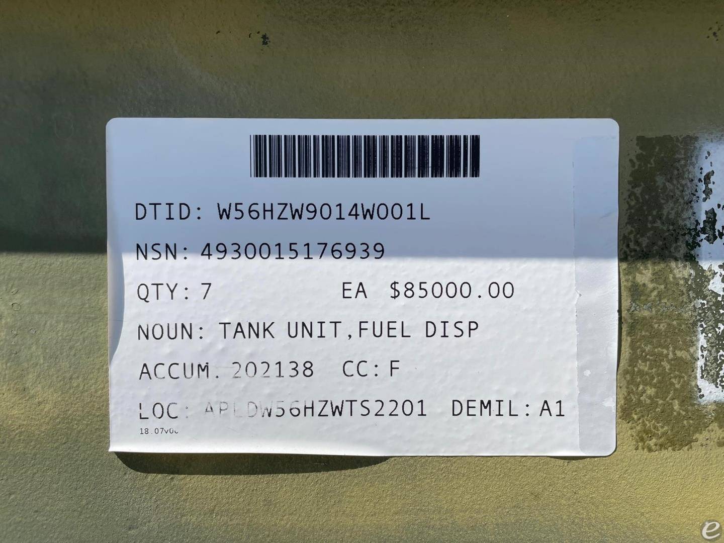 2010 MODULAR FUEL TANK STORAGE