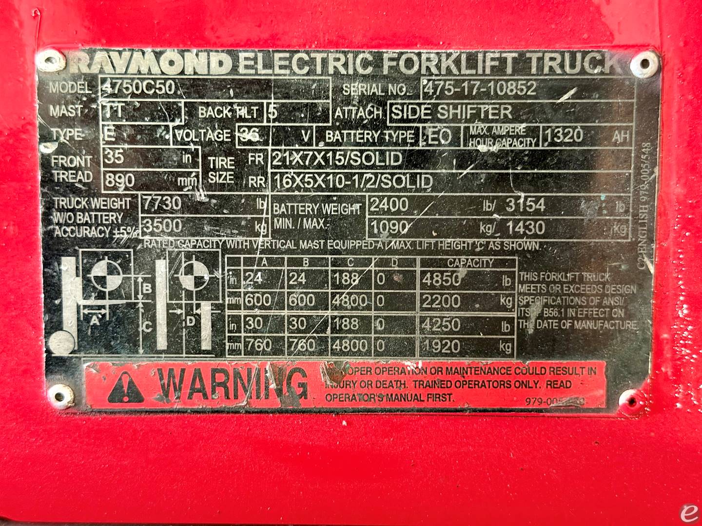 2017 Raymond 4750C50