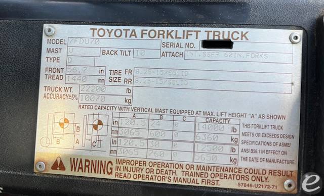 2013 Toyota 7FD70U