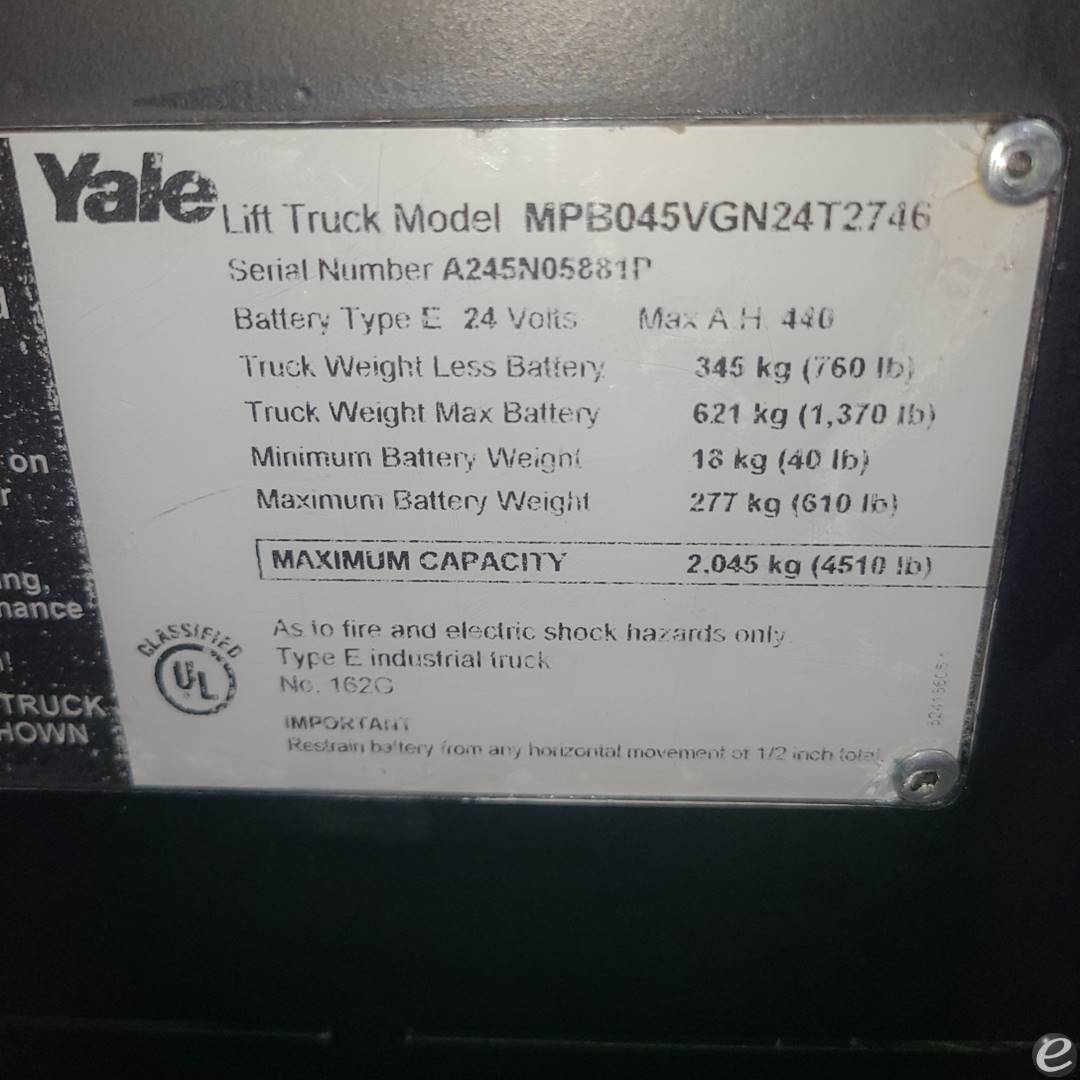 2016 Yale MPB045VG