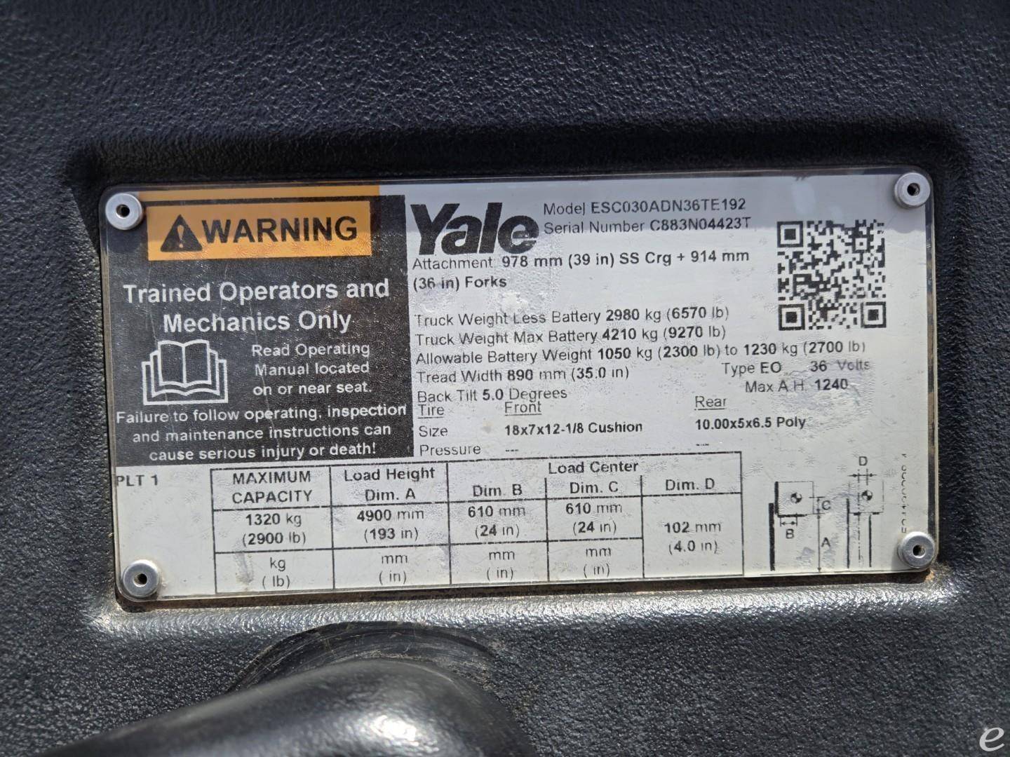 2019 Yale ESC030AD